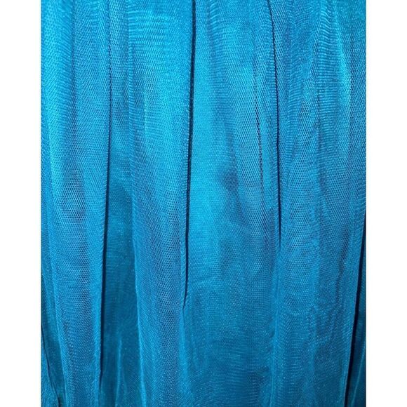 Vintage Cerulean Blue Corset & Tulle Strapless Dress - Picture 9 of 16